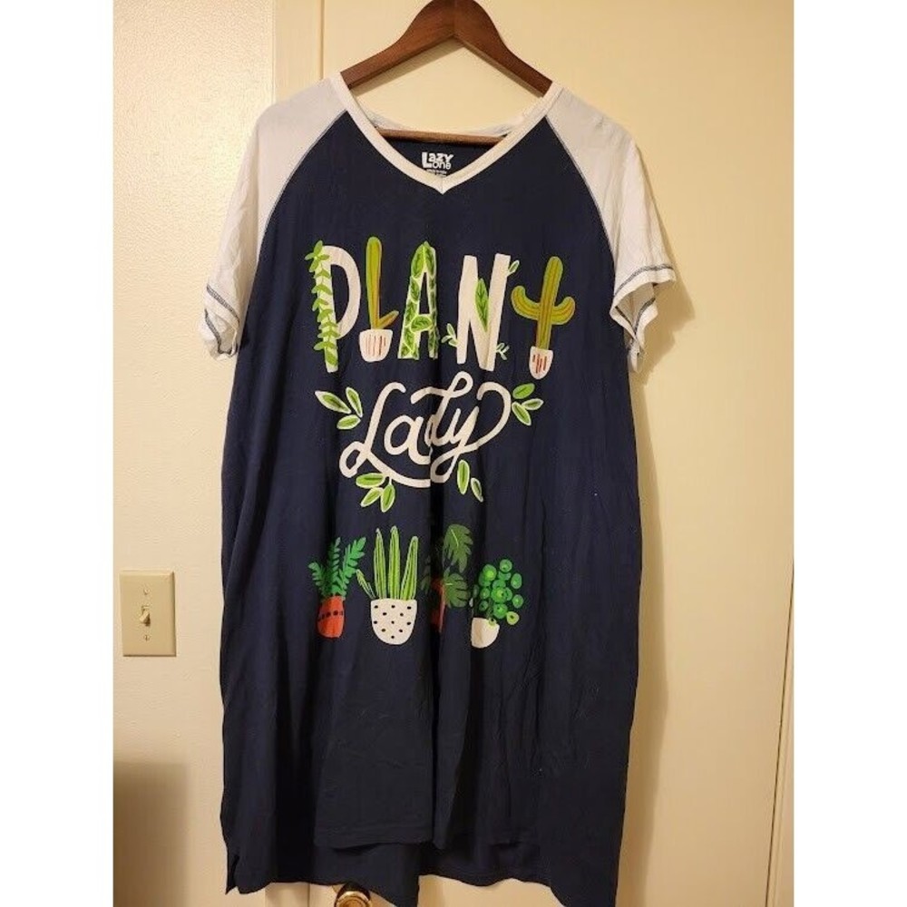 Lazy One "Plant Lady" Night Shirt Size xl 100% Cotton